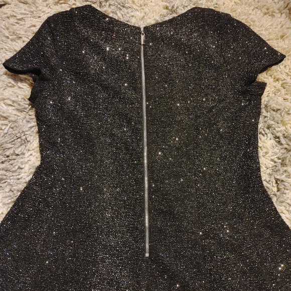 Alyx Dress Women's Size 6 Black with Silver Sparkle Fit & Flare Dress - Picture 6 of 12